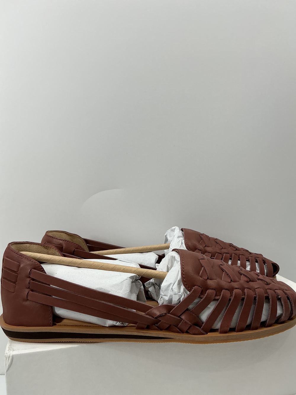 100% Leather Huarache Flat